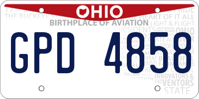 OH license plate GPD4858