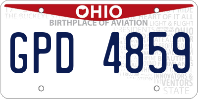 OH license plate GPD4859