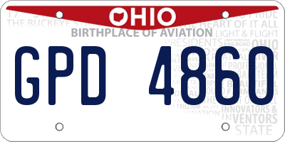 OH license plate GPD4860