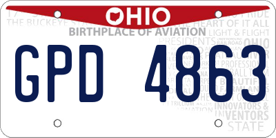 OH license plate GPD4863