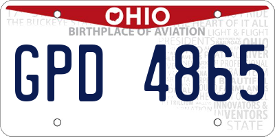 OH license plate GPD4865