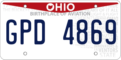 OH license plate GPD4869