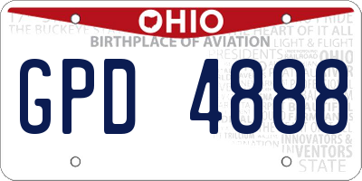 OH license plate GPD4888