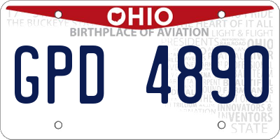 OH license plate GPD4890