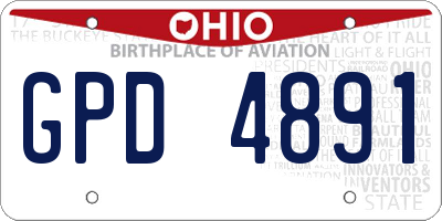 OH license plate GPD4891