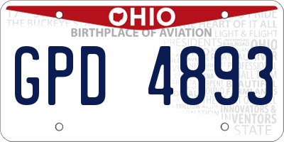 OH license plate GPD4893