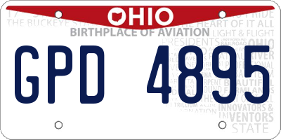 OH license plate GPD4895