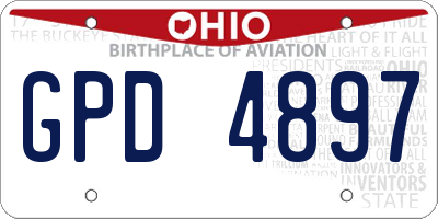 OH license plate GPD4897