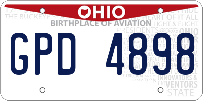 OH license plate GPD4898