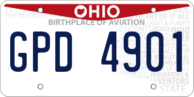 OH license plate GPD4901
