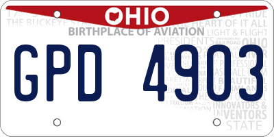 OH license plate GPD4903
