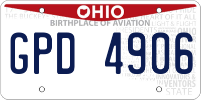 OH license plate GPD4906