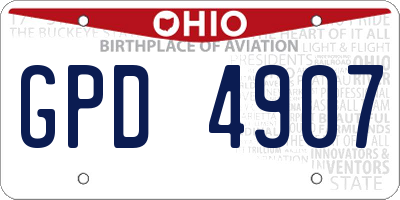 OH license plate GPD4907