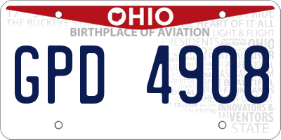 OH license plate GPD4908