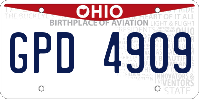 OH license plate GPD4909