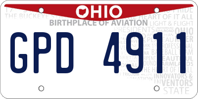 OH license plate GPD4911