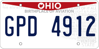 OH license plate GPD4912