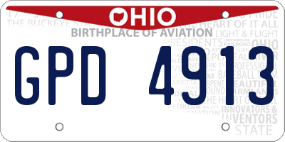 OH license plate GPD4913