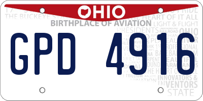 OH license plate GPD4916