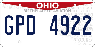 OH license plate GPD4922