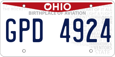 OH license plate GPD4924