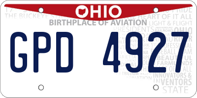 OH license plate GPD4927