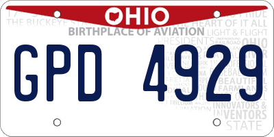 OH license plate GPD4929