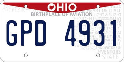 OH license plate GPD4931