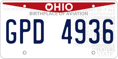 OH license plate GPD4936