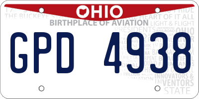 OH license plate GPD4938