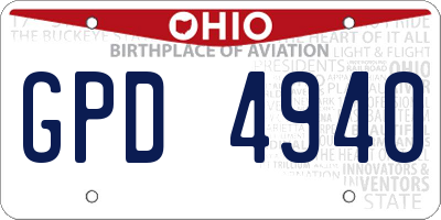 OH license plate GPD4940