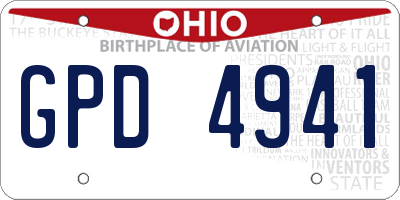 OH license plate GPD4941