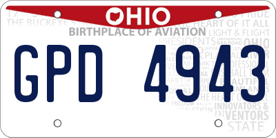 OH license plate GPD4943