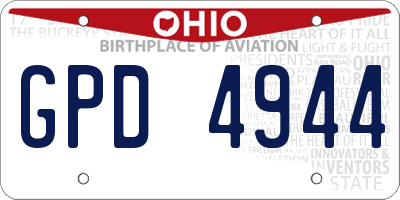 OH license plate GPD4944