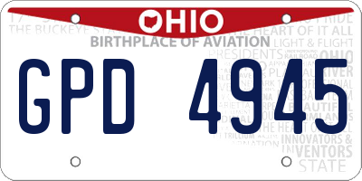 OH license plate GPD4945