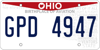 OH license plate GPD4947
