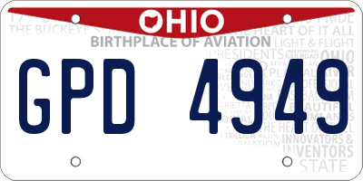 OH license plate GPD4949
