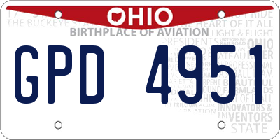 OH license plate GPD4951