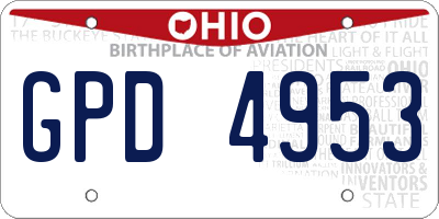 OH license plate GPD4953