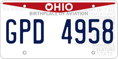 OH license plate GPD4958