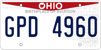 OH license plate GPD4960