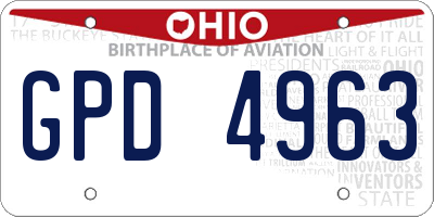 OH license plate GPD4963
