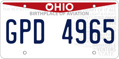 OH license plate GPD4965