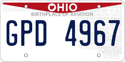 OH license plate GPD4967