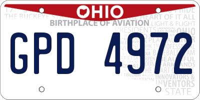 OH license plate GPD4972