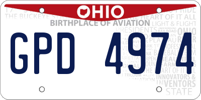 OH license plate GPD4974