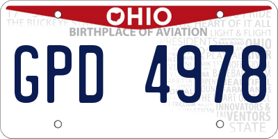 OH license plate GPD4978
