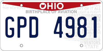 OH license plate GPD4981