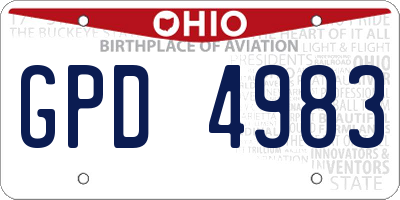 OH license plate GPD4983
