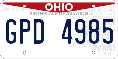 OH license plate GPD4985